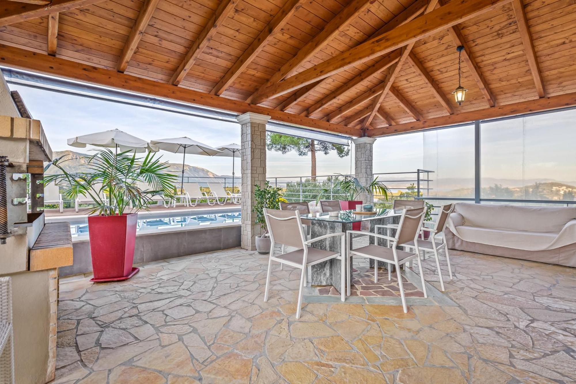 Villa Olivia Corfu - Amazing Sea-View 3 Bedroom Villa With A Pool Gazátika 外观 照片