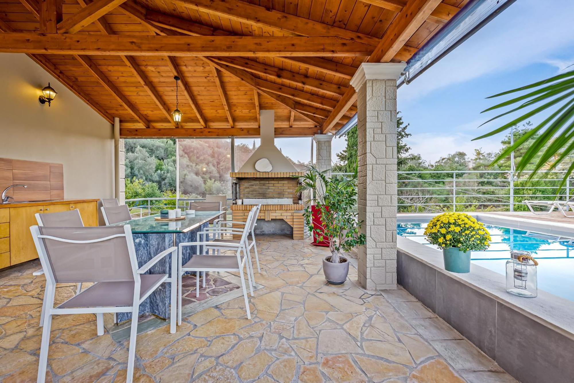 Villa Olivia Corfu - Amazing Sea-View 3 Bedroom Villa With A Pool Gazátika 外观 照片