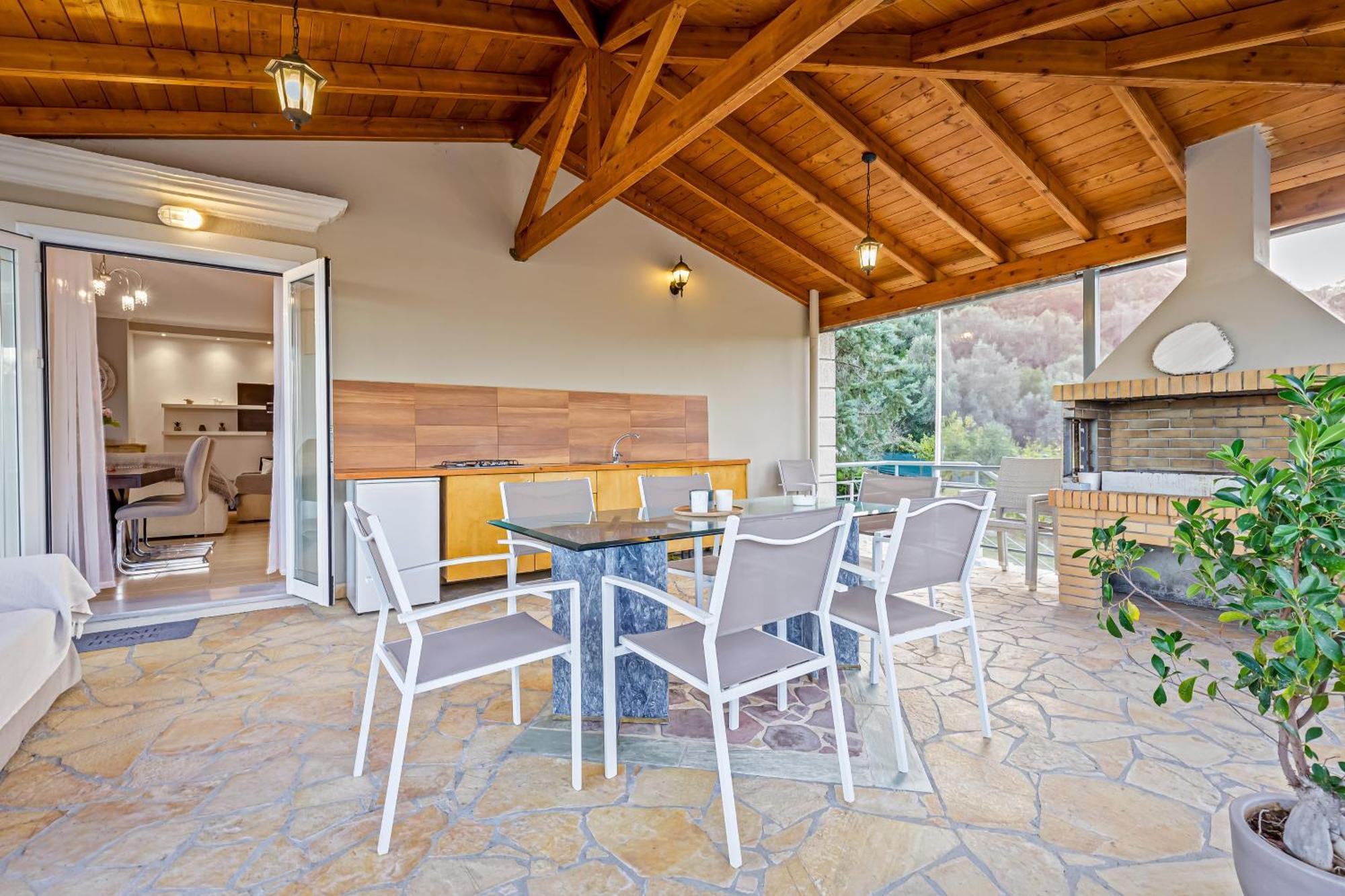 Villa Olivia Corfu - Amazing Sea-View 3 Bedroom Villa With A Pool Gazátika 外观 照片