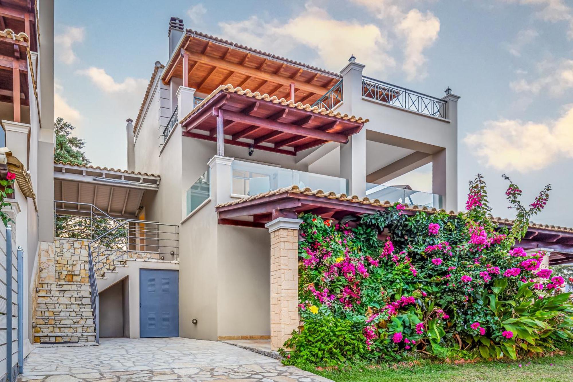 Villa Olivia Corfu - Amazing Sea-View 3 Bedroom Villa With A Pool Gazátika 外观 照片