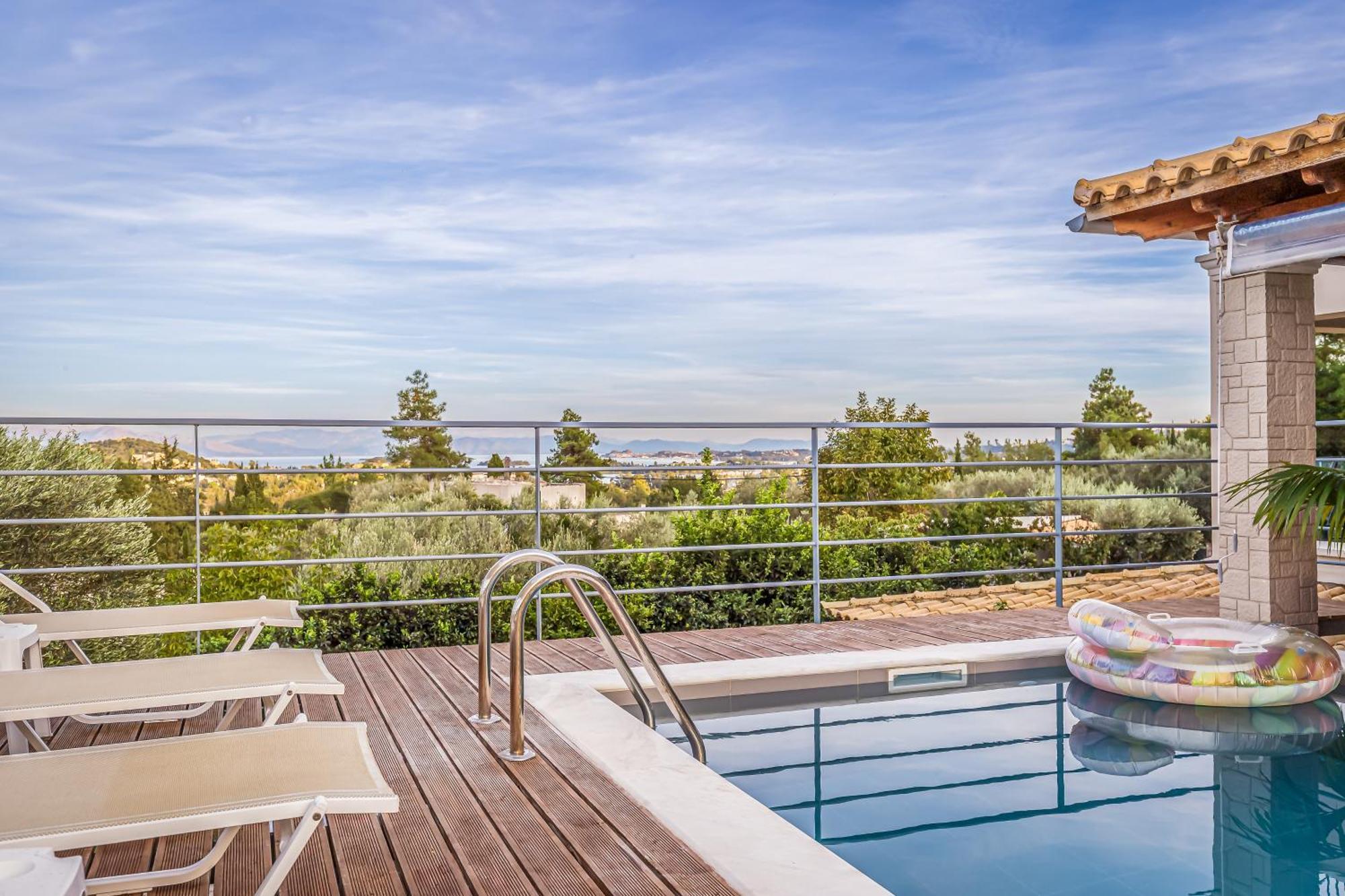 Villa Olivia Corfu - Amazing Sea-View 3 Bedroom Villa With A Pool Gazátika 外观 照片