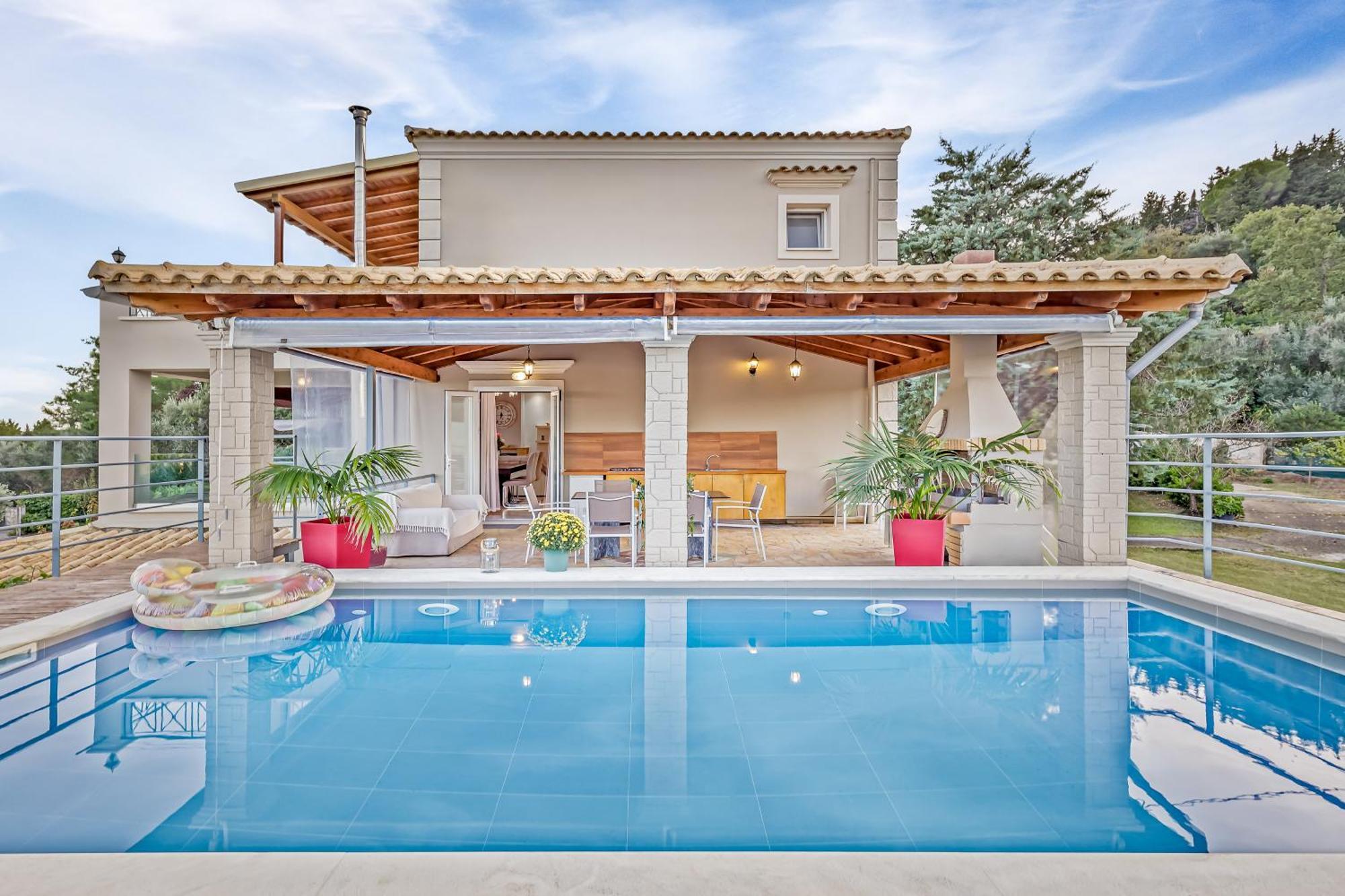Villa Olivia Corfu - Amazing Sea-View 3 Bedroom Villa With A Pool Gazátika 外观 照片