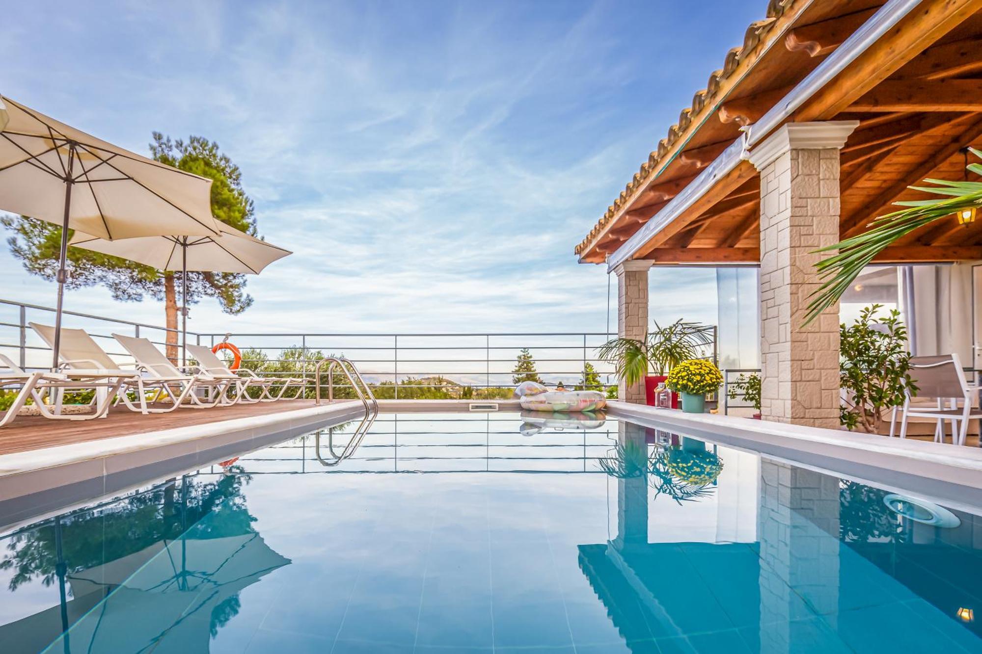 Villa Olivia Corfu - Amazing Sea-View 3 Bedroom Villa With A Pool Gazátika 外观 照片